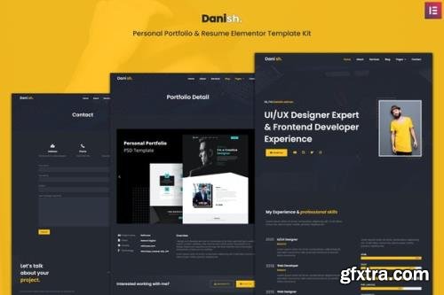 ThemeForest - Danish v1.0.0 - Personal Portfolio Resume Elementor Template Kit - 29360682