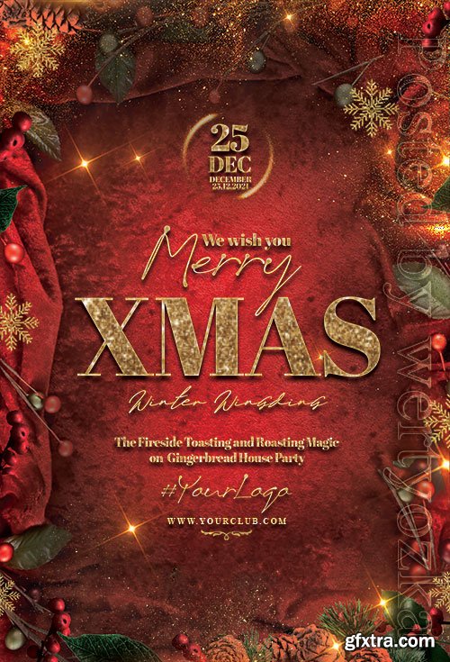 Happy Christmas Event Flyer PSD Template