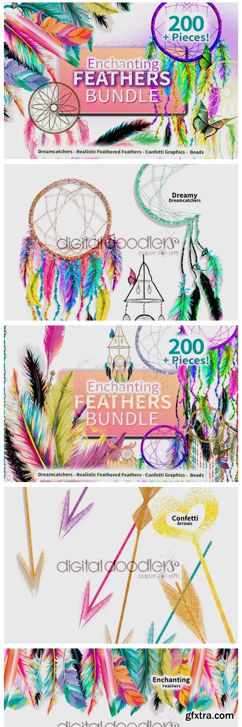 Enchanting Feathers Graphic Bundle 6772245