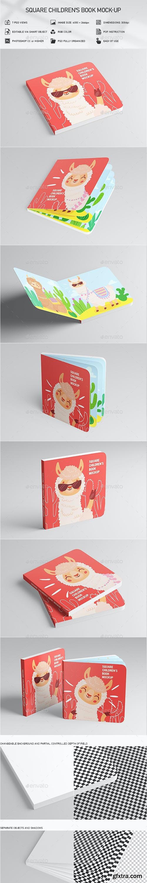 GraphicRiver - Square Children\'s Book Mock-Up 29436553