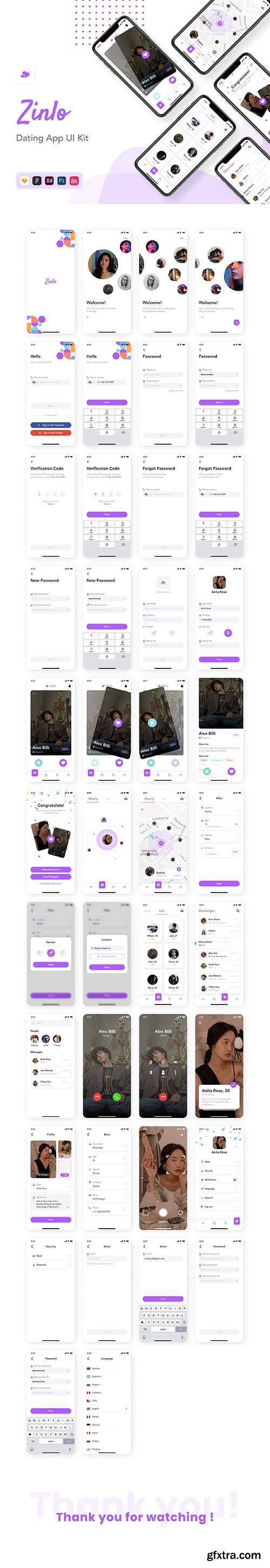 Zinlo - Dating App UI Kit