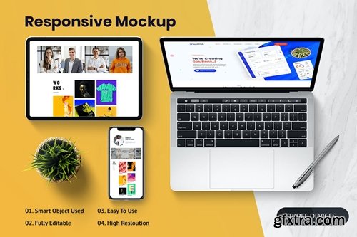 Responsive Screen PSD Mockup