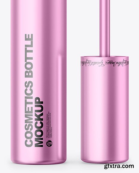 Opened Cosmetic Metallic Bottle Mockup 69831