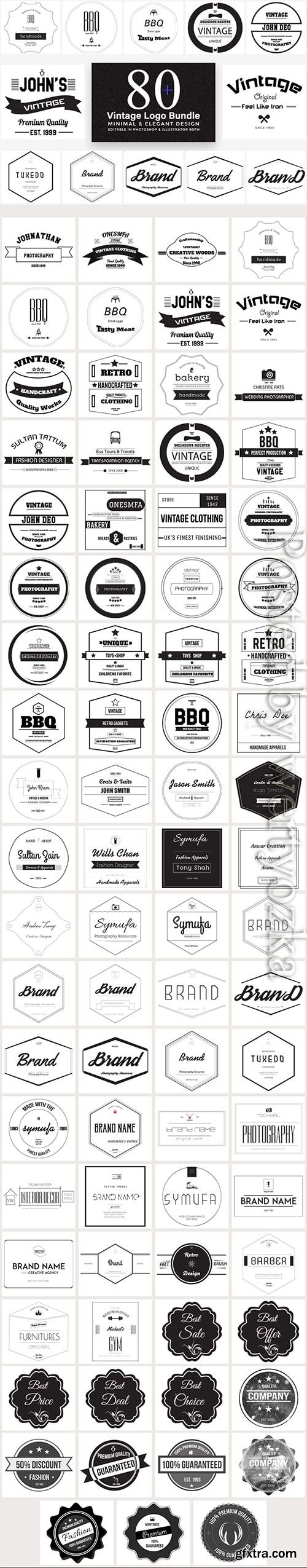 80 Vintage Logo Bundle Full Preview