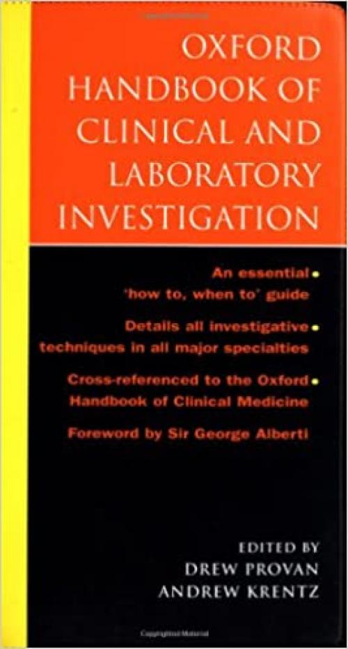  Oxford Handbook of Clinical and Laboratory Investigation (Oxford Handbooks Series) 