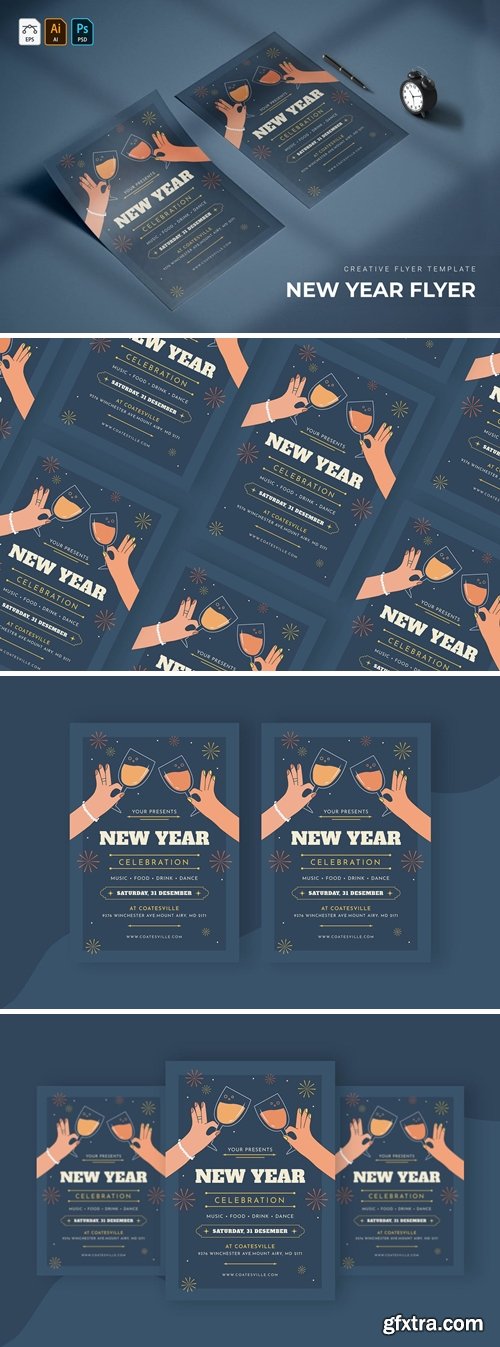 New Year Fireworksties | Flyer