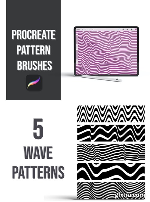 Procreate Pattern Brushes - Waves