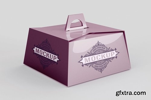 Pastry Box Mockup with Handle