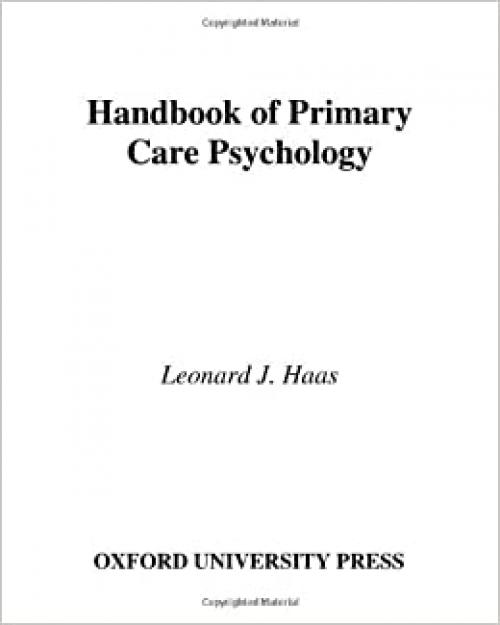  Handbook of Primary Care Psychology 