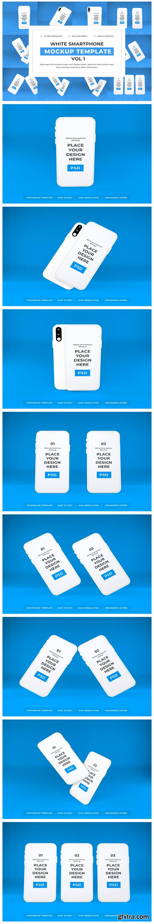 White Smartphone Mockup Bundle Vol 1 6730070