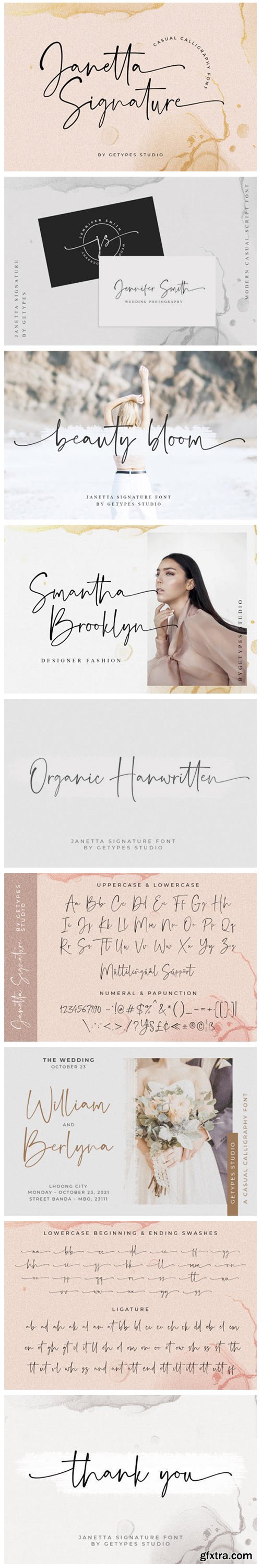 Janetta Signature Font