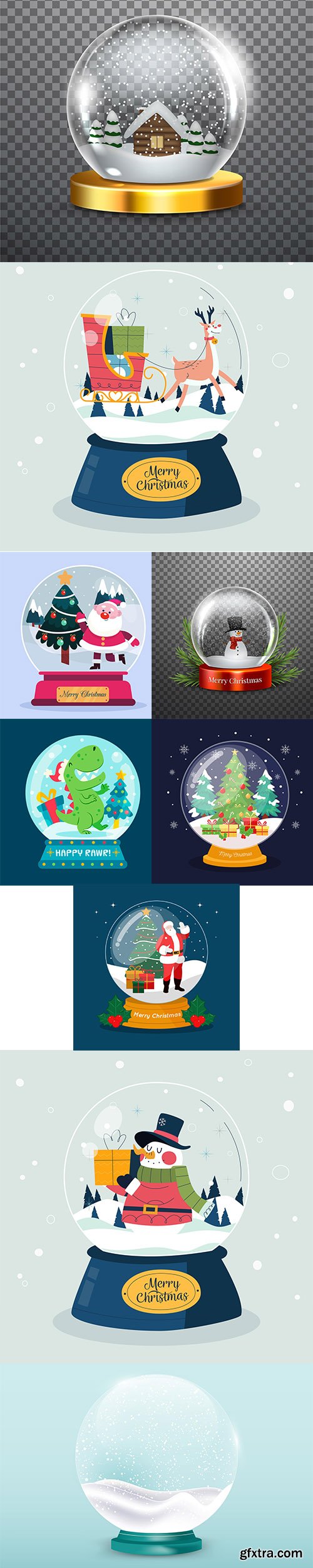 Realistic christmas snowball globe vector