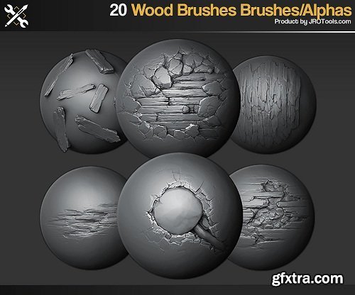 ArtStation Marketplace – ZBrush/SP – 20 Wood Brushes/Alphas Vol.1