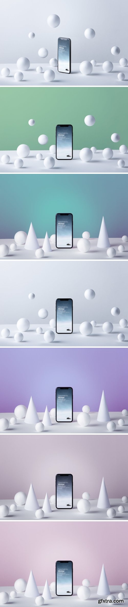 Phone Winter Mockup - Geometric Set