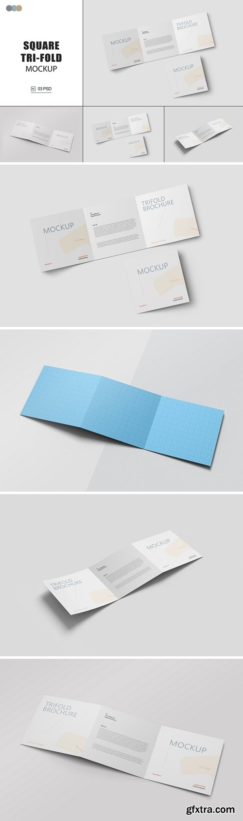 Square Trifold Brochure Mockup V.1