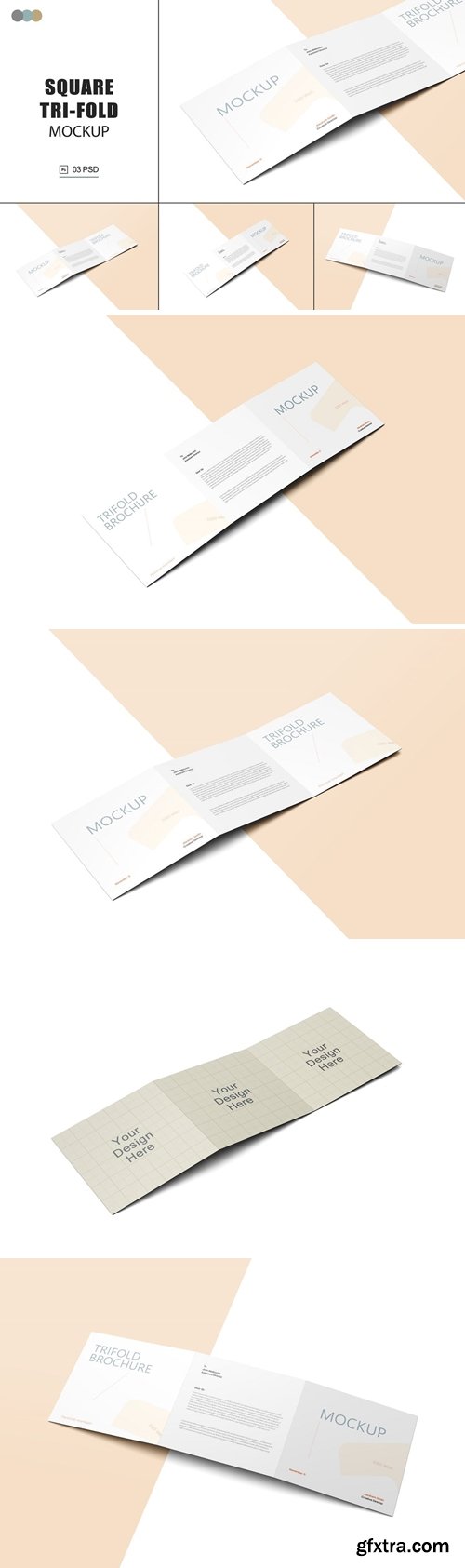 Square Trifold Brochure Mockup V.2