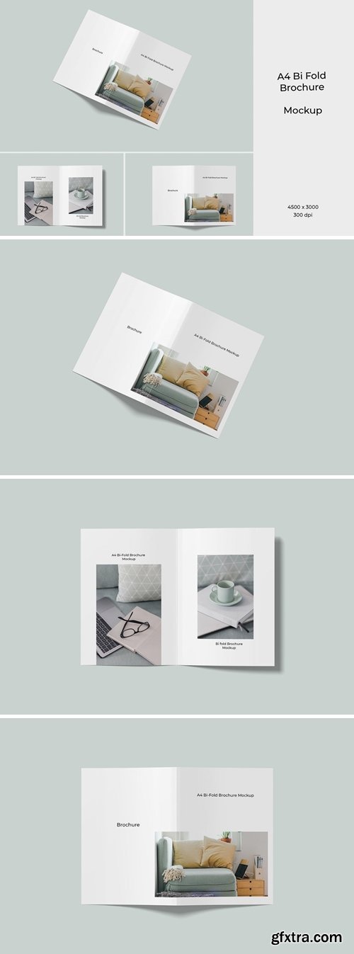 A4 Bi Fold Brochure Mockup