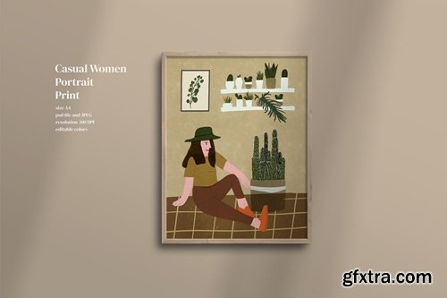 Casual Women portrait print