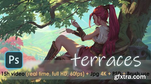 TERRACES - full video 16h (real time, full HD 60fps) - 4k image - PSD - Brushes