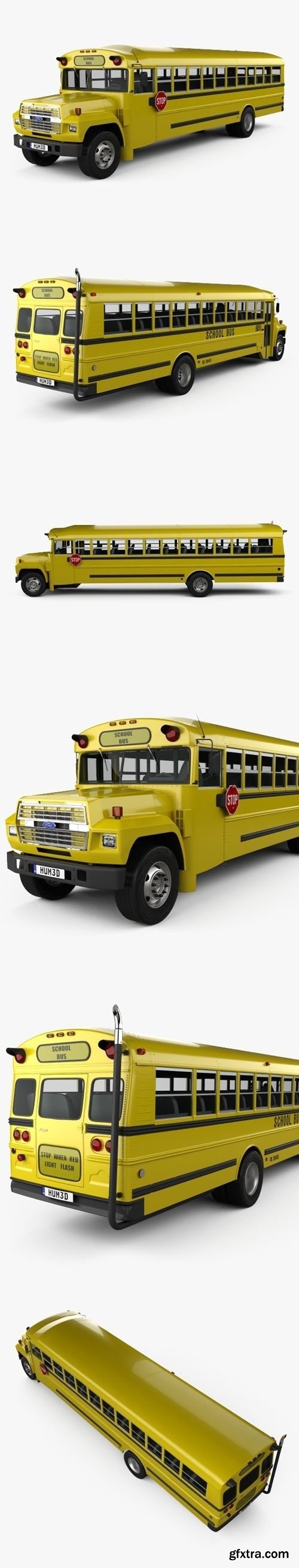 Ford B-700 Thomas Conventional School Bus 1984 3D Model