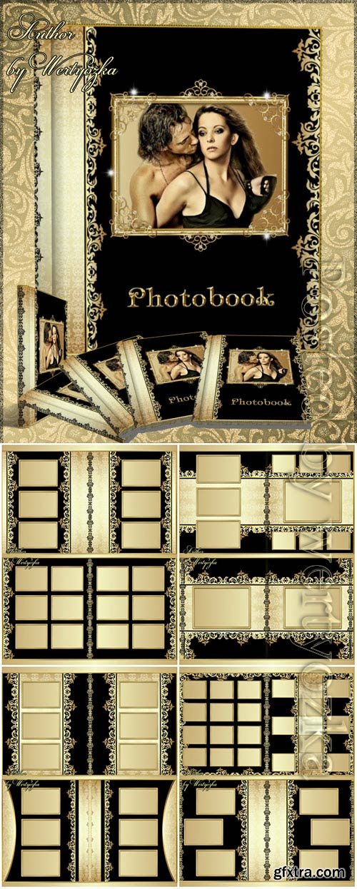 Photo album with beautiful gold decoration