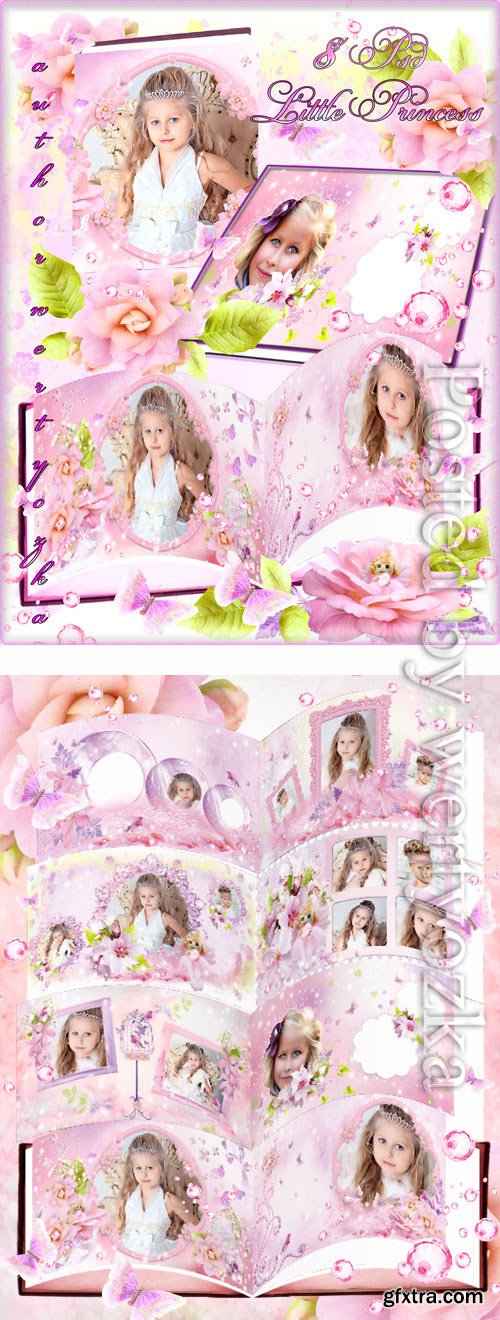 Beautiful photo album in pink colors