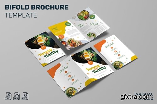 Yummy & Health Food - Bifold Brochure Template