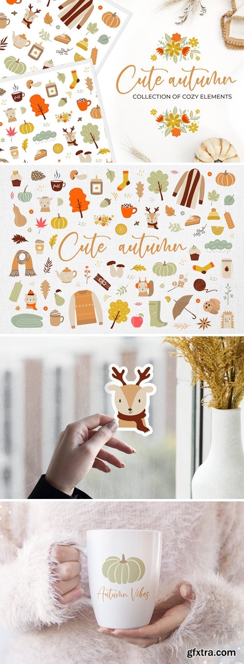 Autumn elements clipart