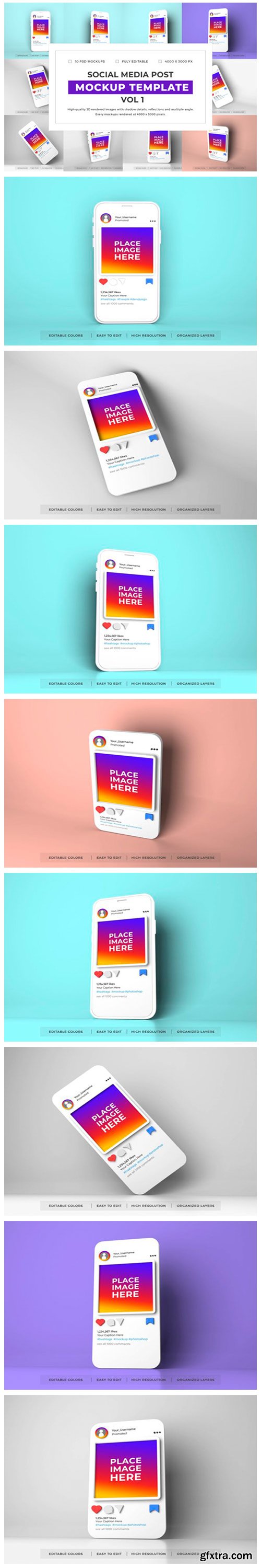 Social Media Post Mockup Bundle Vol 1 6728265