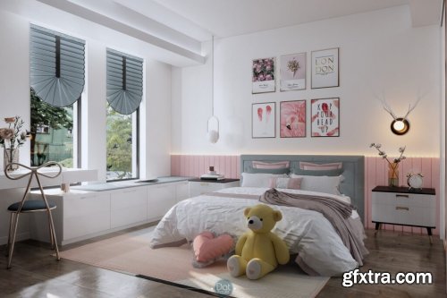 Interior Bedroom Scene Sketchup By DatHouzz