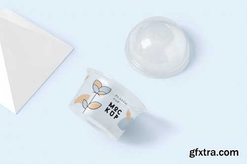 Transparent Plastic Ice Cream Cup Mockups