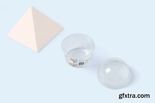 Transparent Plastic Ice Cream Cup Mockups