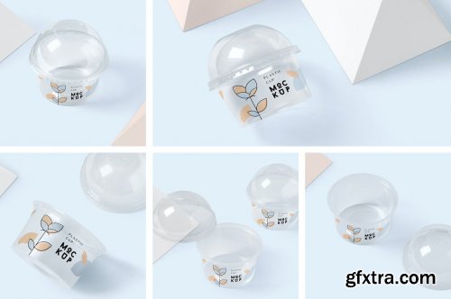 Transparent Plastic Ice Cream Cup Mockups