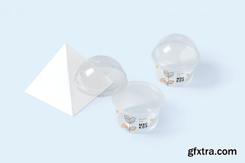 Transparent Plastic Ice Cream Cup Mockups