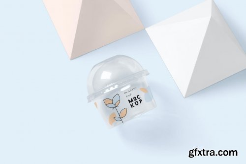 Transparent Plastic Ice Cream Cup Mockups