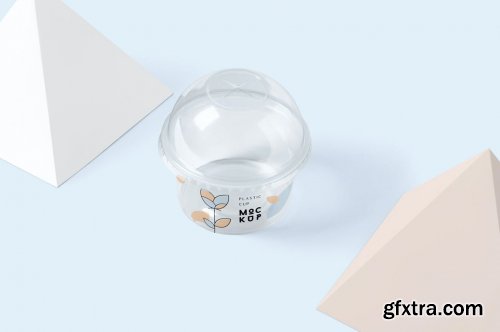 Transparent Plastic Ice Cream Cup Mockups