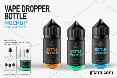 CreativeMarket - VAPE DROPPER BOTTLE MOCKUP 5358231