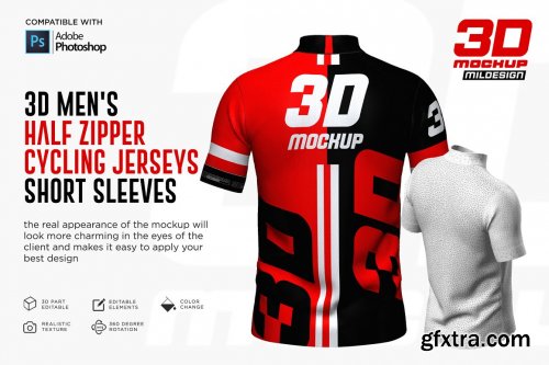 CreativeMarket - 3D Men's Halfzipper Jerseys SS 5270596