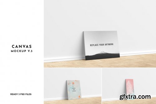 3 Psd Canvas Mockup V.3