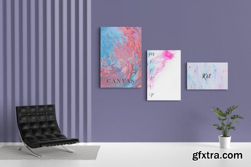 3 Psd Canvas Mockup V.4