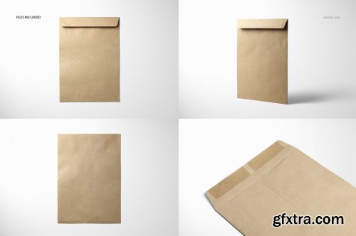 CreativeMarket - Brown Paper Envelope Mockup Set 4528517
