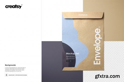 CreativeMarket - Brown Paper Envelope Mockup Set 4528517