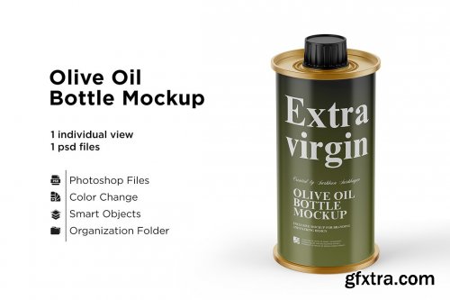 CreativeMarket - 750ml Olive Oil Metal Bottle Mockup 5558025