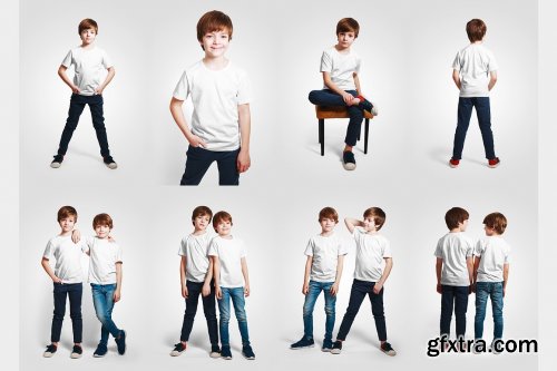 CreativeMarket - Mixed Kids T-Shirt Mockups 5336756