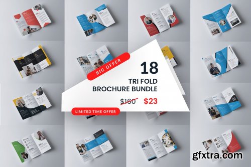 CreativeMarket - Corporate Trifold Brochure Bundle 5490709