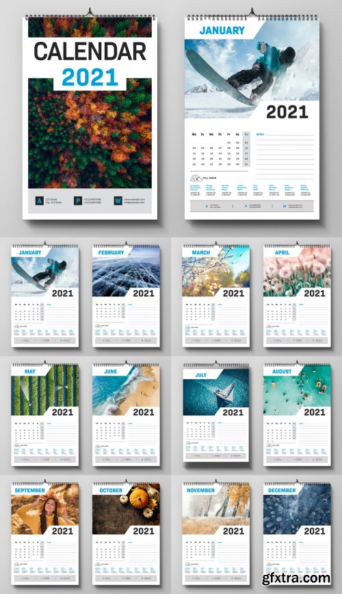 2021 Wall Calendar Layout 390692962