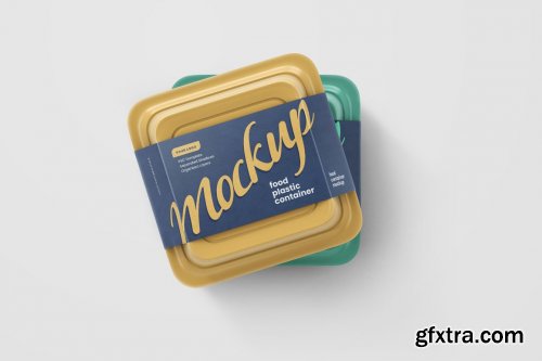 CreativeMarket - Plastic Food Container Mockup Set 5548996