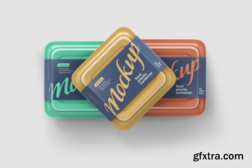 CreativeMarket - Plastic Food Container Mockup Set 5548996