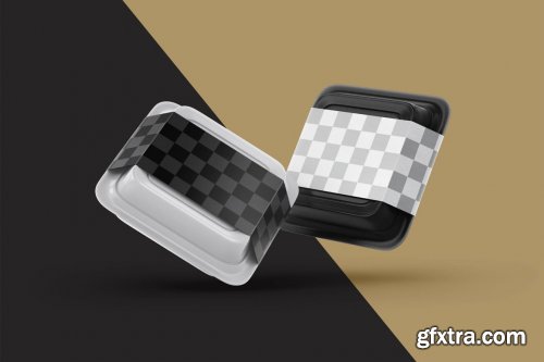 CreativeMarket - Plastic Food Container Mockup Set 5548996