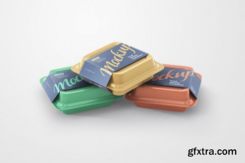 CreativeMarket - Plastic Food Container Mockup Set 5548996